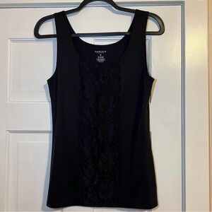 #89 VAN HEUSEN BLACK LACE TANK TOP MEDIUM